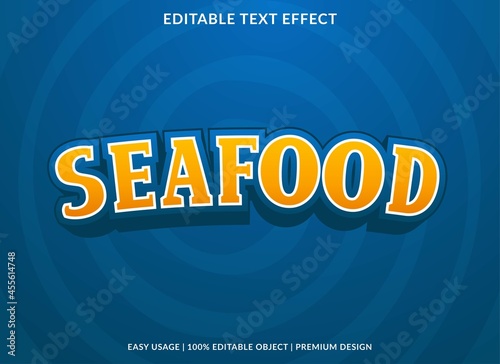 seafood text effect editable template use for business logo and brand