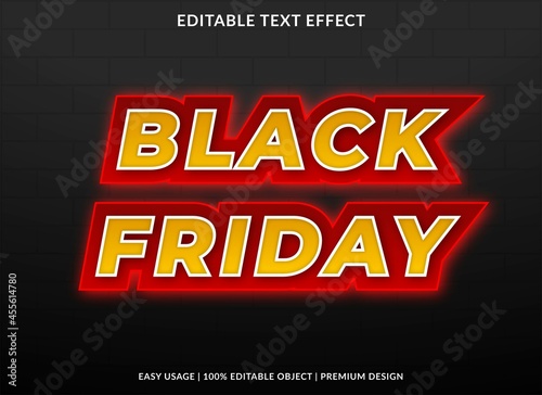black friday text effect editable template use for business logo and brand