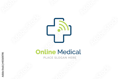 Online medical logo design template. Health and medicine symbol