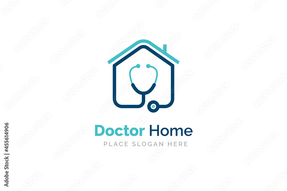 doctor home logo design with stethoscope icon. doctor home logo design with stethoscope icon.