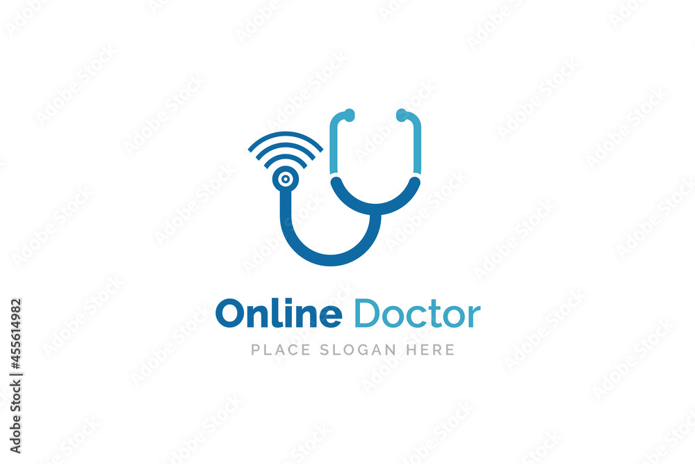 Online medical logo design template. Health and medicine symbol Online medical logo design template. Health and medicine symbol
