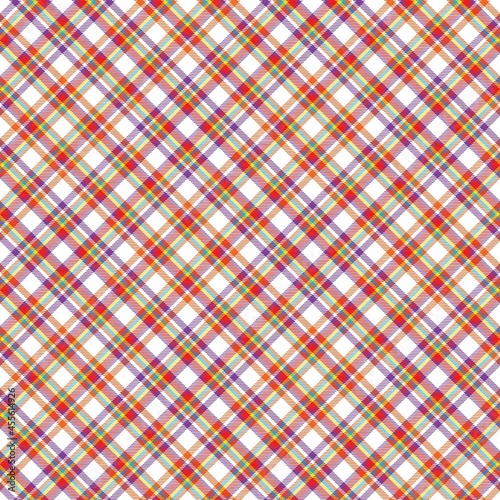 Rainbow Diagonal Plaid Tartan textured Seamless Pattern Design