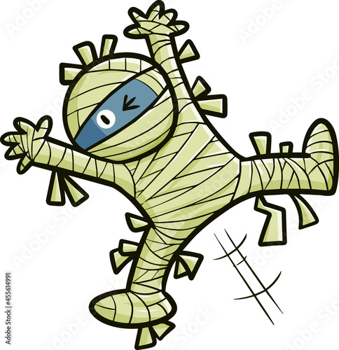 Funny mummy jumping for halloween