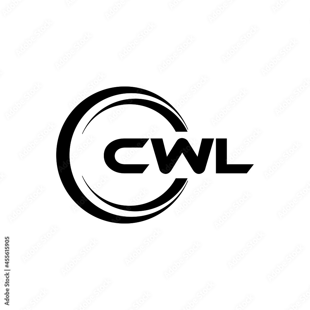 CWL letter logo design with white background in illustrator, vector ...