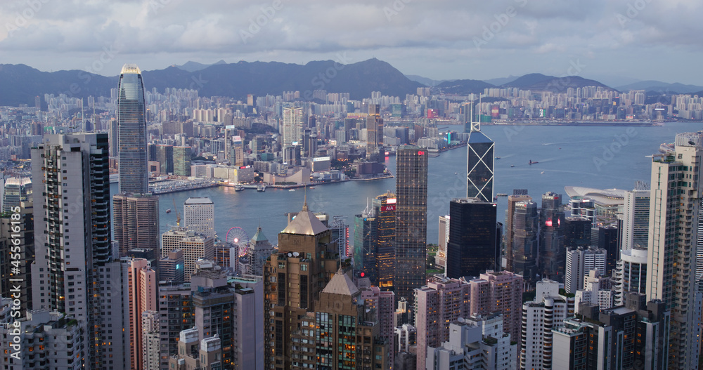 Hong Kong city in the evening