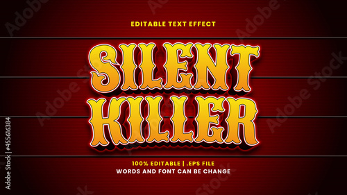 Silent killer editable text effect in modern 3d style