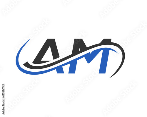 Initial AM Logo Design. AM Letter Linked Business Logo. AM logo Design for Financial, Development, Investment, Real Estate And Management Company Vector Template