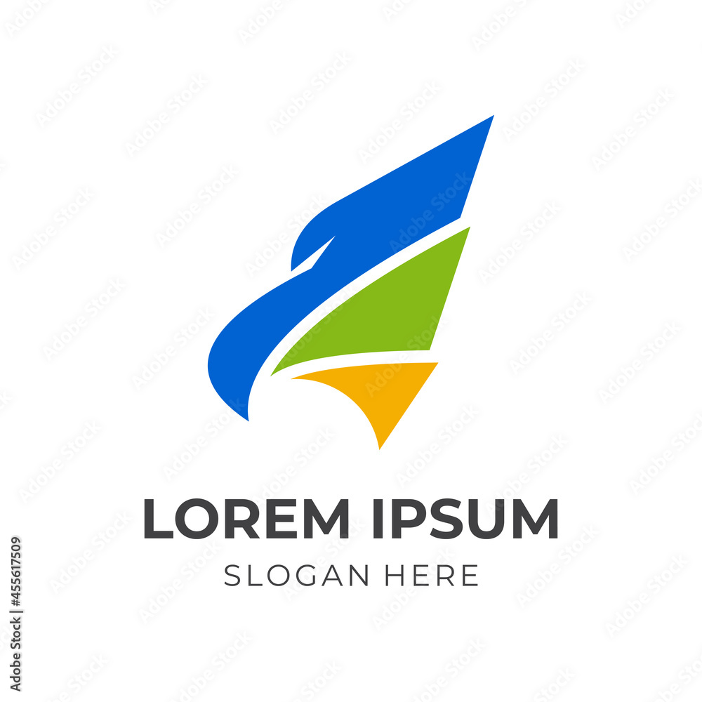 Fototapeta premium eagle logo design with flat colorful style
