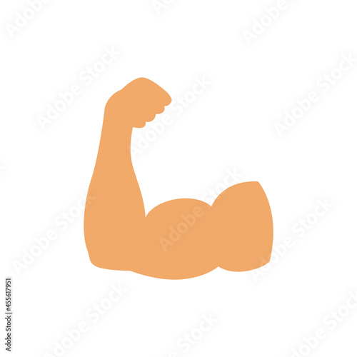 Fuerza muscular. Concepto de gimnasio, deporte, musculatura. Ilustración vectorial