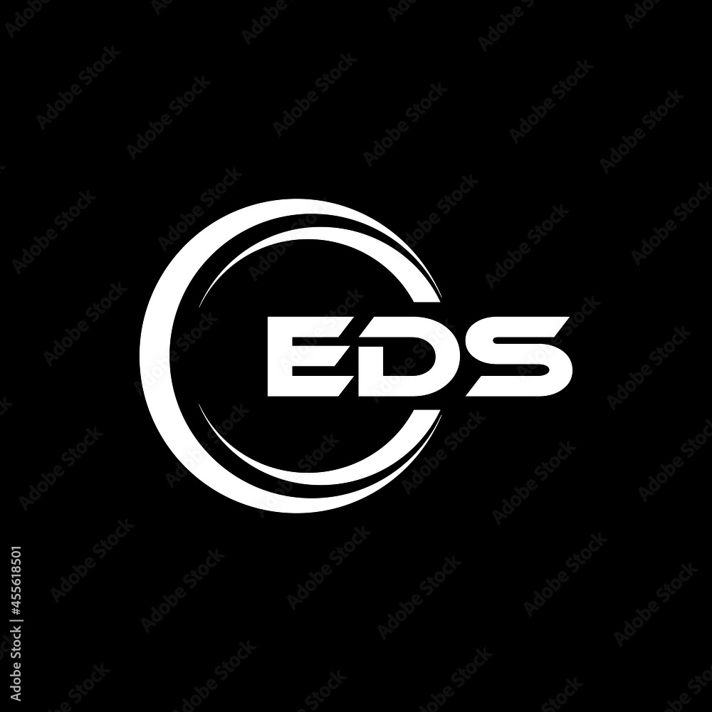 EDS letter logo design with black background in illustrator, vector ...