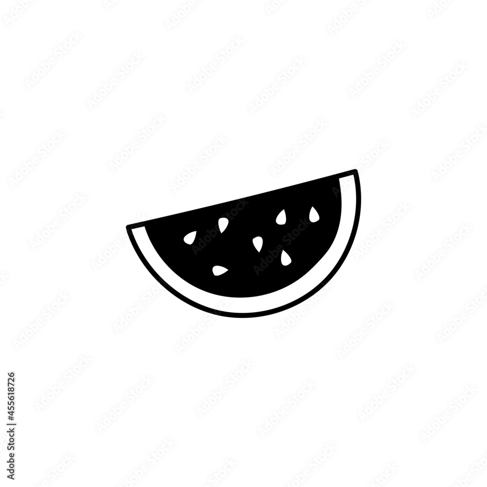watermelon icon in solid black flat shape glyph icon, isolated on white background watermelon icon in solid black flat shape glyph icon, isolated on white background