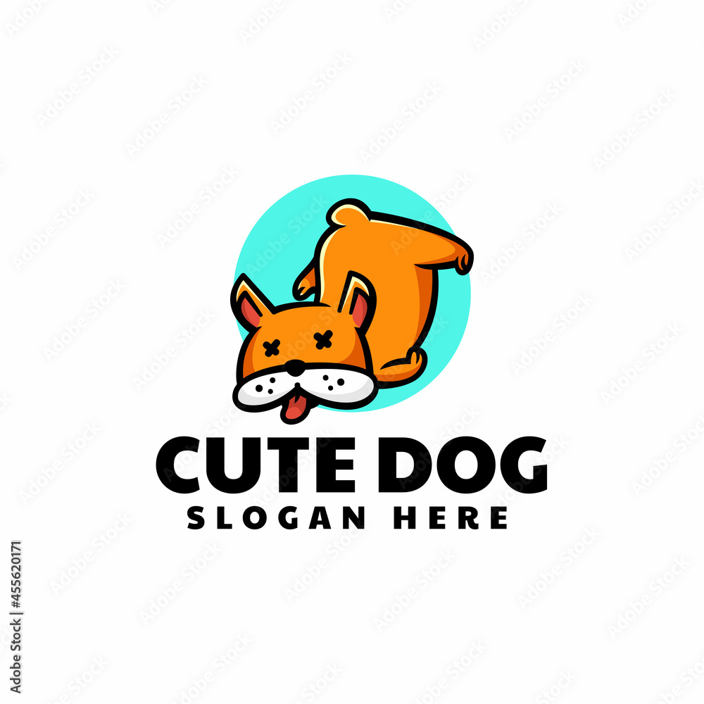 Vector Logo Illustration Cute Dog Mascot Cartoon Style. Vector Logo Illustration Cute Dog Mascot Cartoon Style.