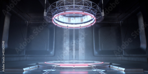 Photography 3D rendered science fiction booth