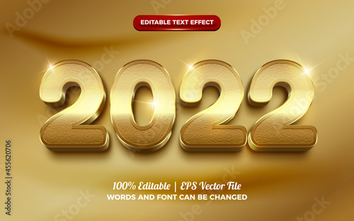 Luxury gold 2022 editable text effect for happy new years