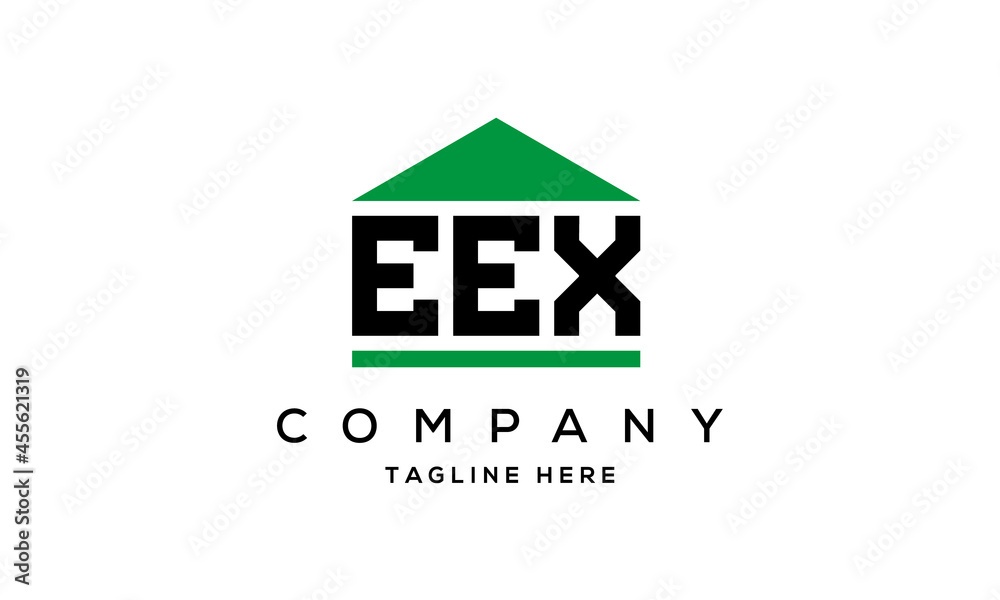 EEX three letter house for real estate logo design EEX three letter house for real estate logo design