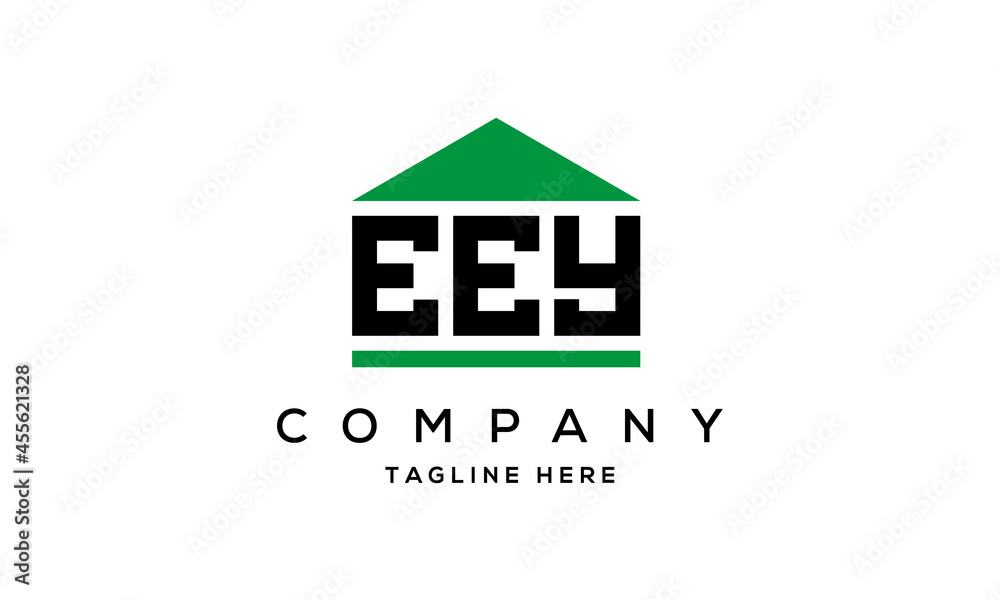 EEY three letter house for real estate logo design