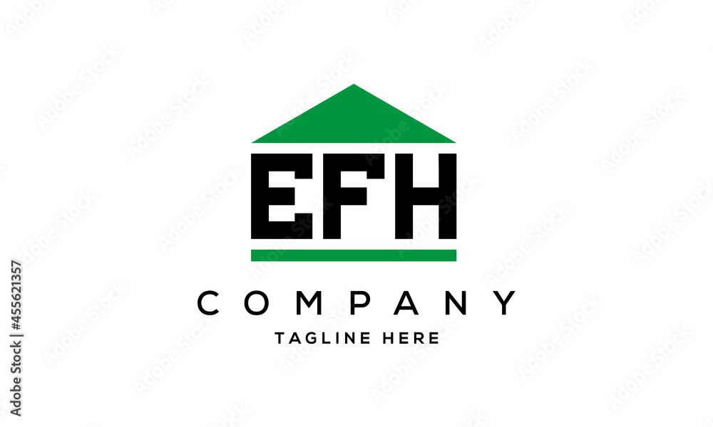 EFH three letter house for real estate logo design EFH three letter house for real estate logo design