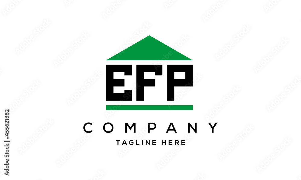 EFP three letter house for real estate logo design