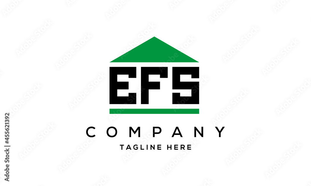 EFS three letter house for real estate logo design EFS three letter house for real estate logo design