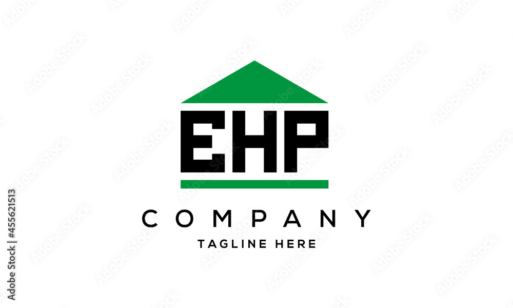 EHP three letter house for real estate logo design EHP three letter house for real estate logo design