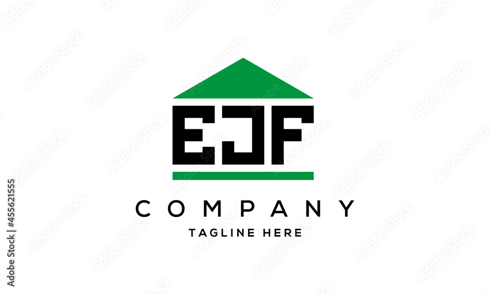 EJF three letter house for real estate logo design EJF three letter house for real estate logo design