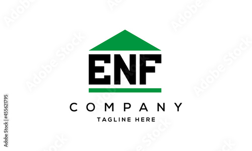 ENF three letter house for real estate logo design