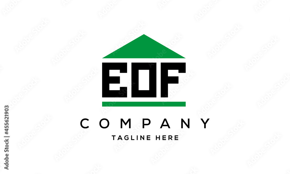 EOF three letter house for real estate logo design EOF three letter house for real estate logo design