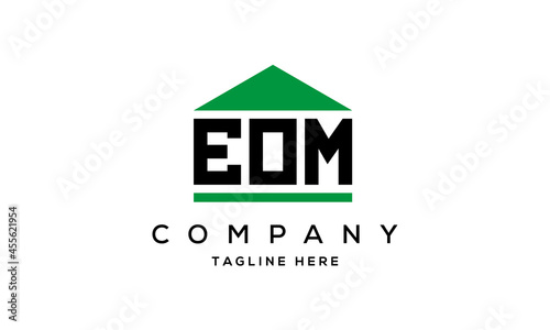EOM three letter house for real estate logo design
