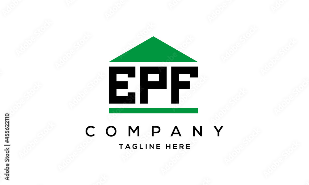 EPF three letter house for real estate logo design EPF three letter house for real estate logo design