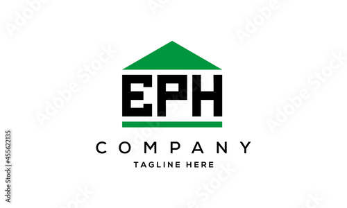 EPH three letter house for real estate logo design