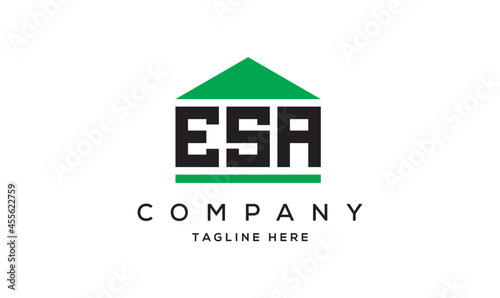 ESA three letter house for real estate logo design