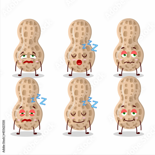 Cartoon character of peanut with sleepy expression