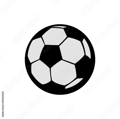 Soccer ball. Football. Sports equipment for athletes. Isolated on white background. Symbol  icon. Monochrome Illustration Vector.