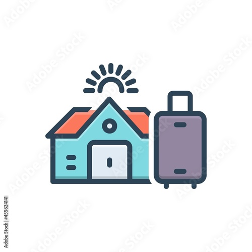 Color illustration icon for pg hostel 