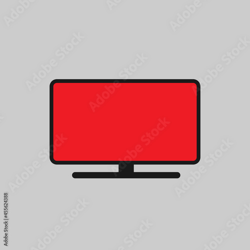 LCD flat monitor simple logo icon illustration