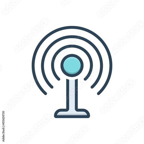 Color illustration icon for transmit