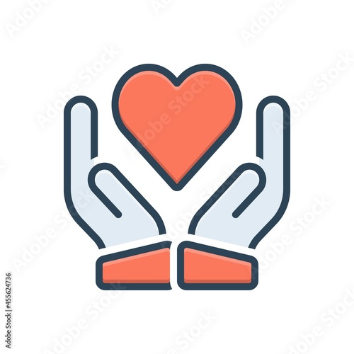 Color illustration icon for carefully