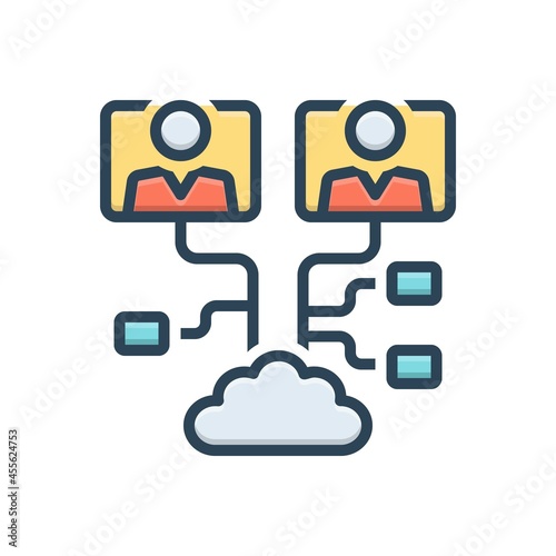 Color illustration icon for clusters