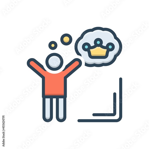 Color illustration icon for desire