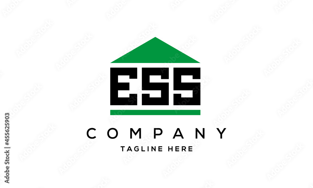 ESS three letter house for real estate logo design ESS three letter house for real estate logo design