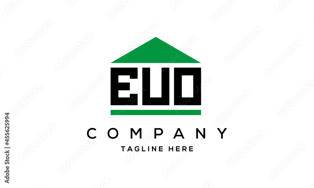 Fototapeta premium EUO three letter house for real estate logo design