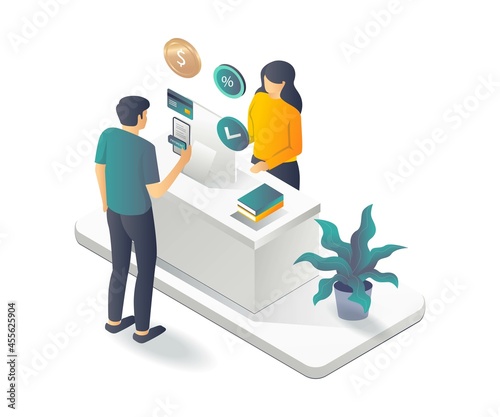 Customer is paying with smartphone
