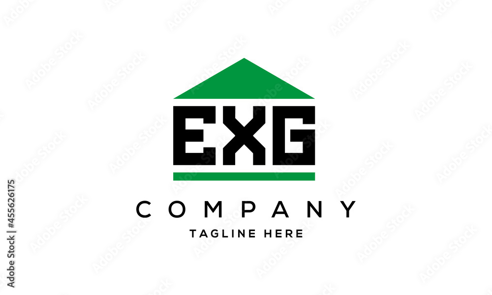 EXG three letter house for real estate logo design EXG three letter house for real estate logo design