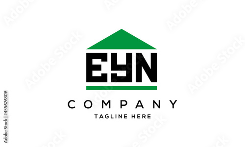 EYN three letter house for real estate logo design