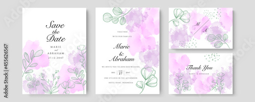 Watercolor floral wedding invitation