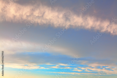 Soft light on the sky with clouds