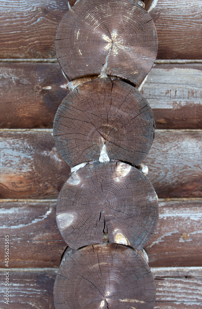 Log wall, log cabin wall, log wall background Log wall, log cabin wall, log wall background