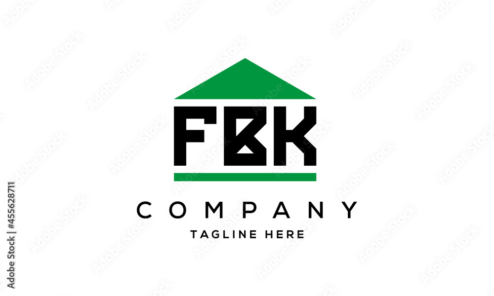 FBK three letter house for real estate logo design