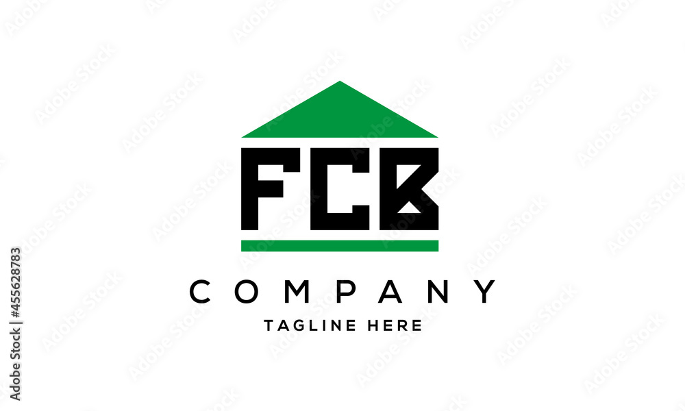 FCB three letter house for real estate logo design