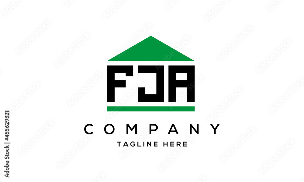 FJA three letter house for real estate logo design FJA three letter house for real estate logo design